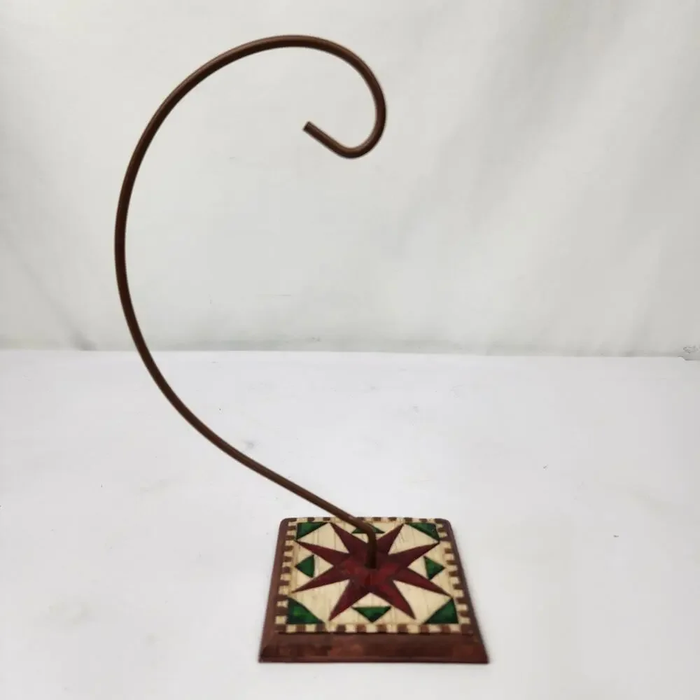 Jim Shore Heartwood Creek Ornament Display Stand 2002 Hanging Hook Red Star